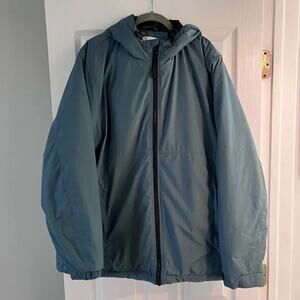 H&M Blue Hooded Water Repellant Wind Proof Jacket Size M